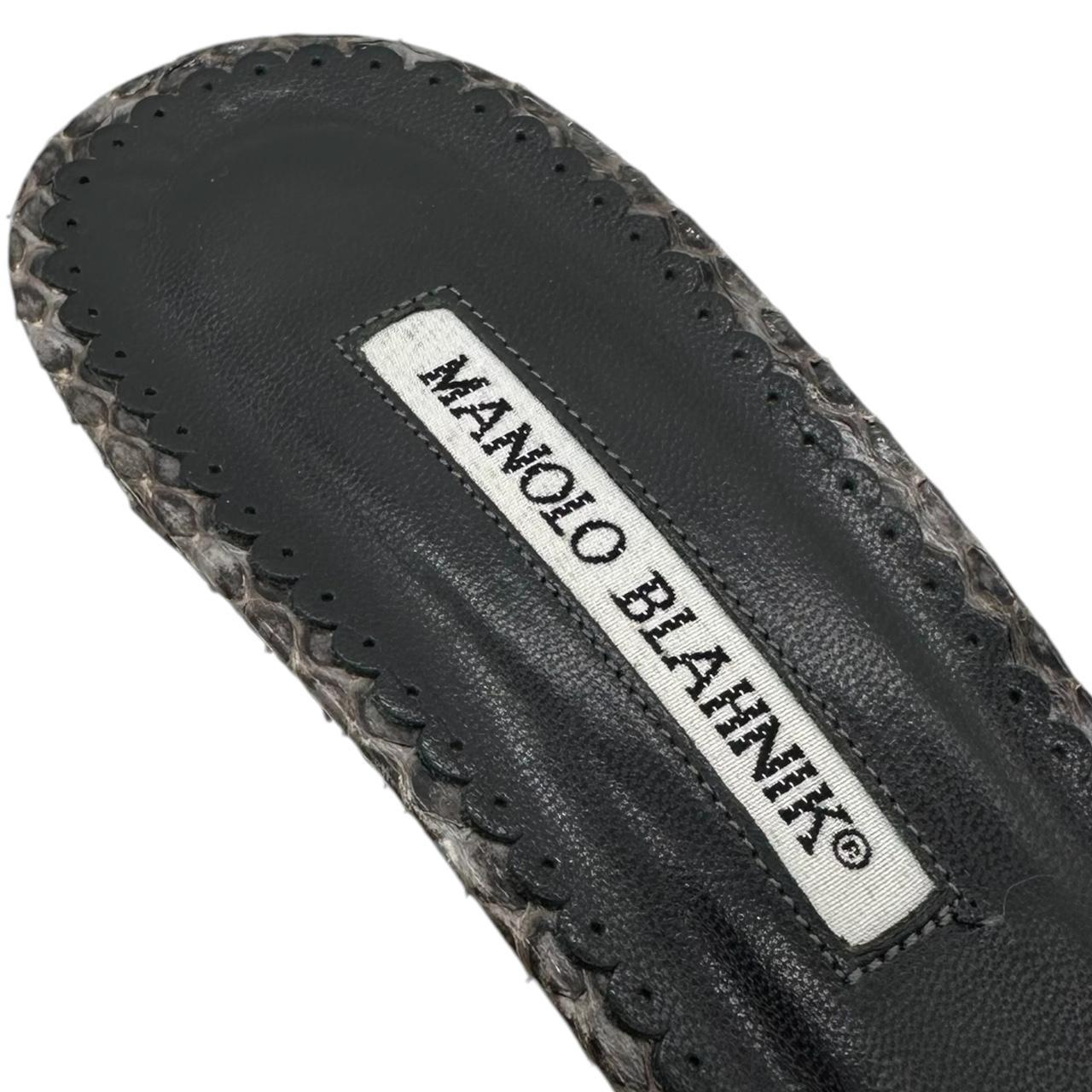 Manolo Blahnik Python Strappy Kitten Heel Sandals - Outfit Repeater