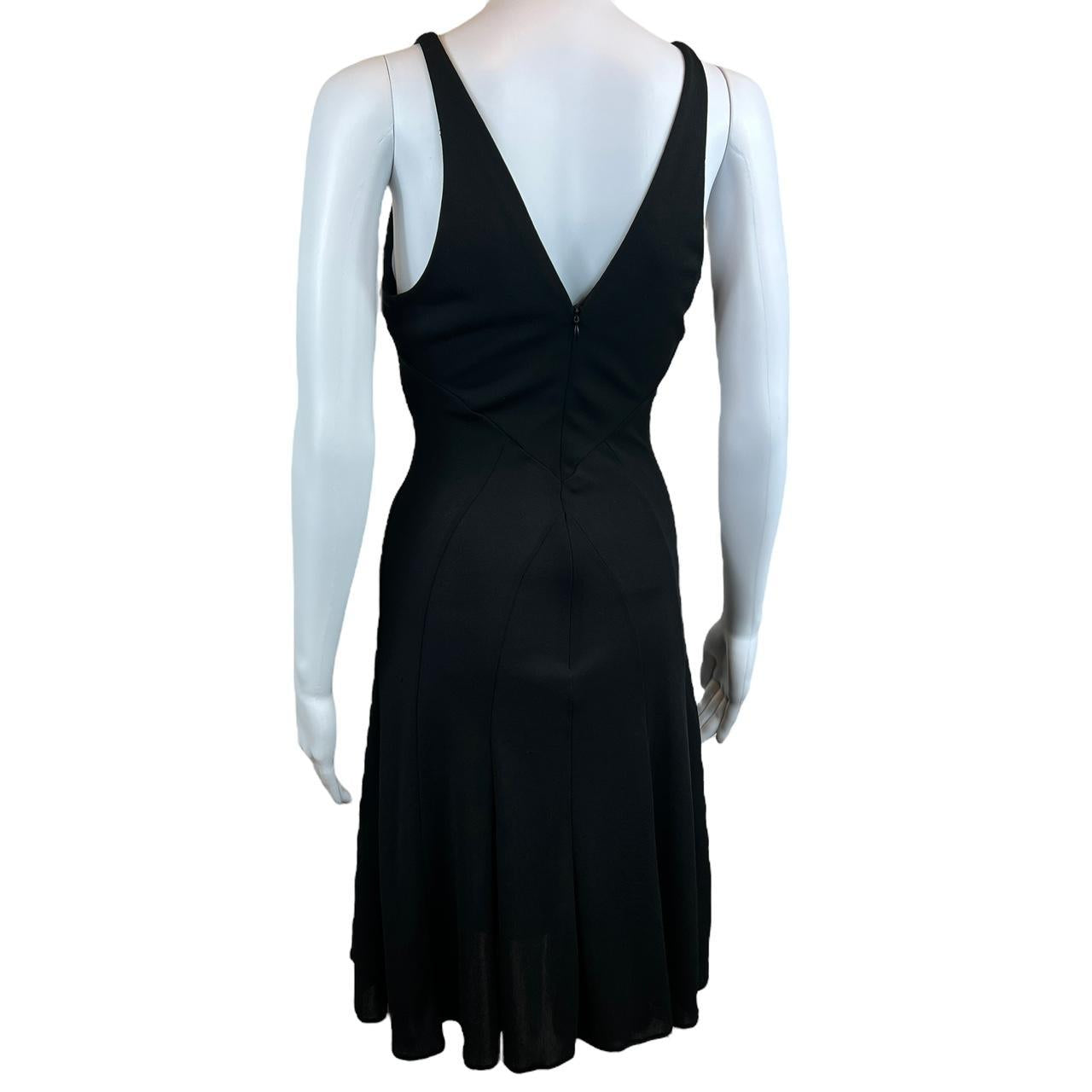 Dolce & Gabbana Black Mid Length Deep V-Neck Dress