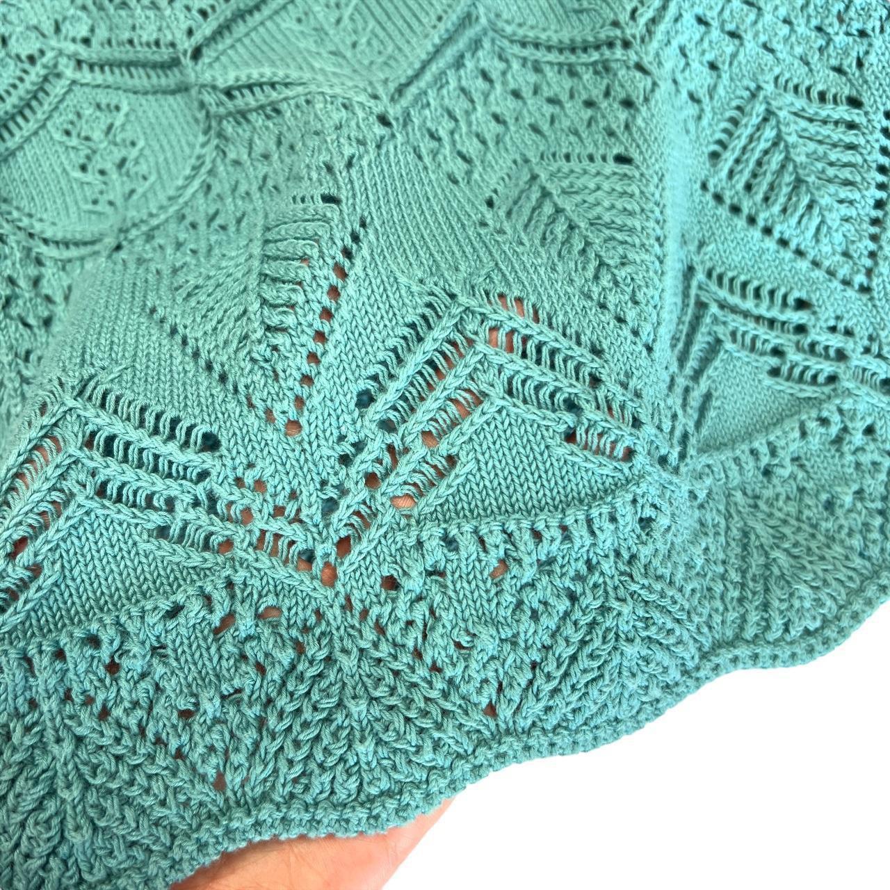 Jean-Paul Gaultier Femme Teal Crochet Knit Babydoll Style Top - Outfit Repeater