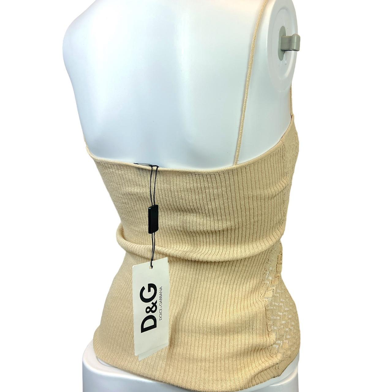 Dolce & Gabbana Tan Knit Sheer Front Cami Tank - Outfit Repeater