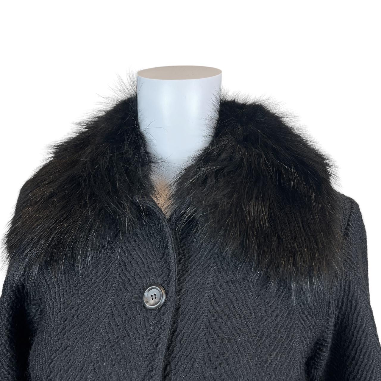 Dolce & Gabbana Black Wool Coat with Real Fur Collar - Outfit Repeater