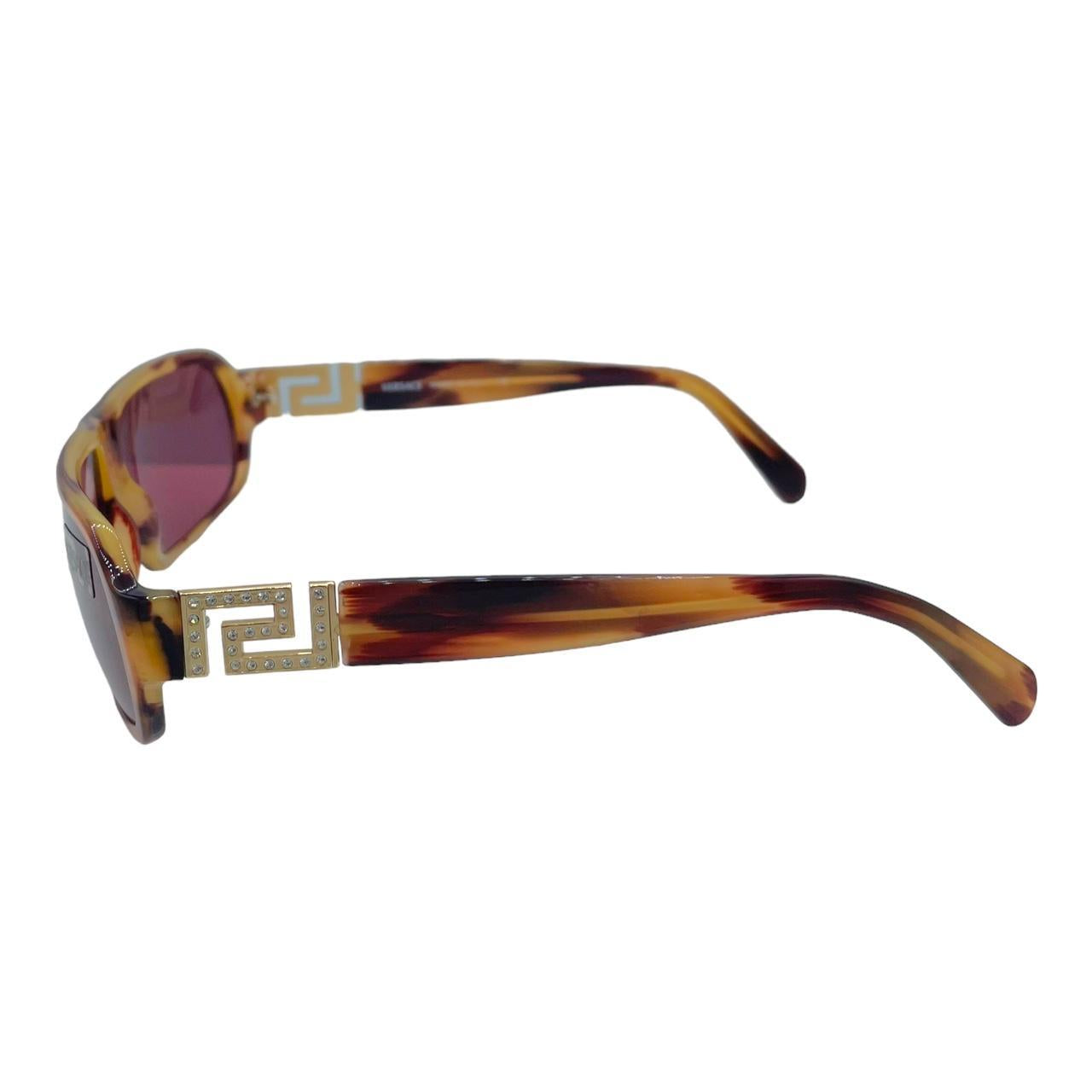 Versace Tortoise Shell Crystal Embellished Sunglasses