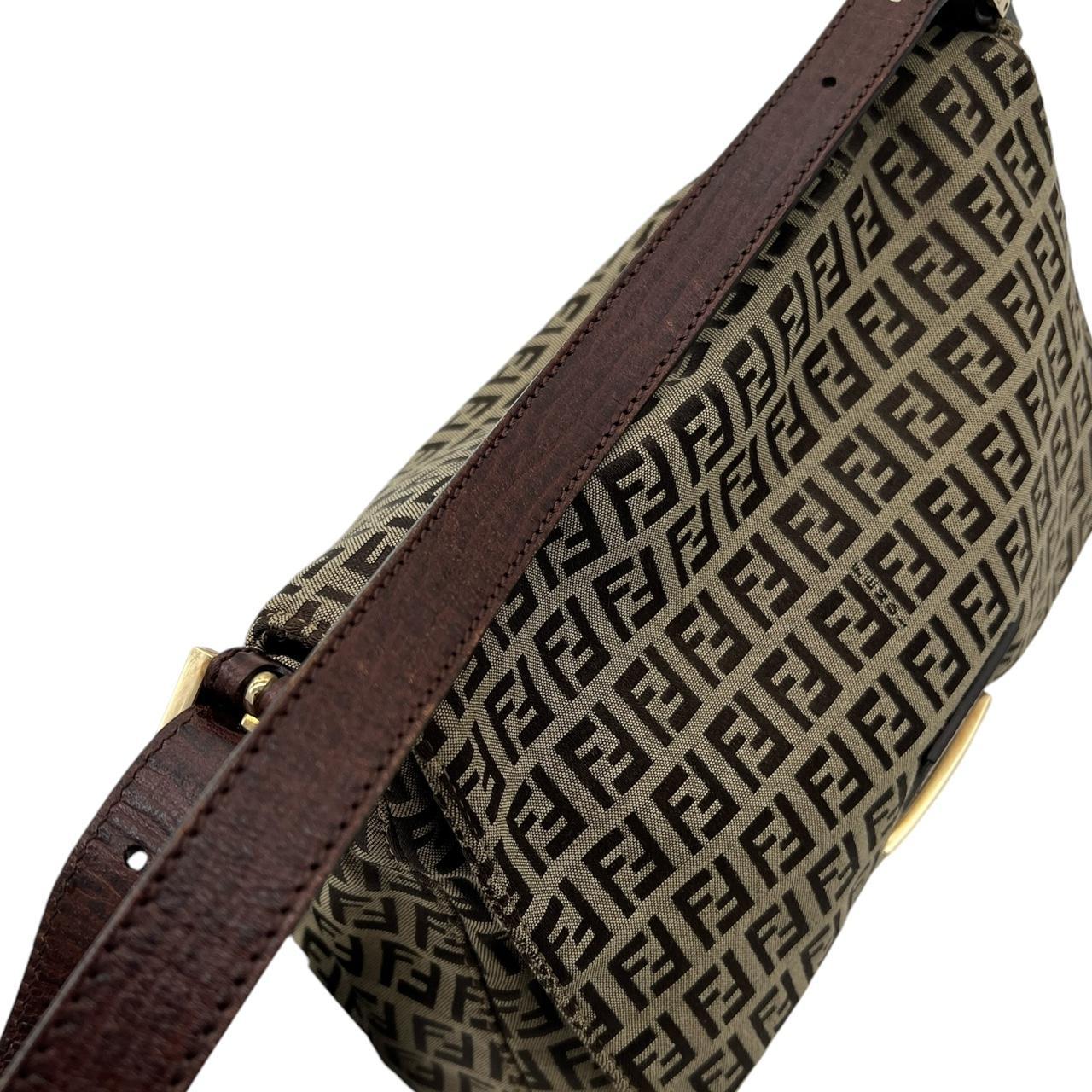 Fendi Mama Baguette Bag Brown Beige Monogram Canvas
