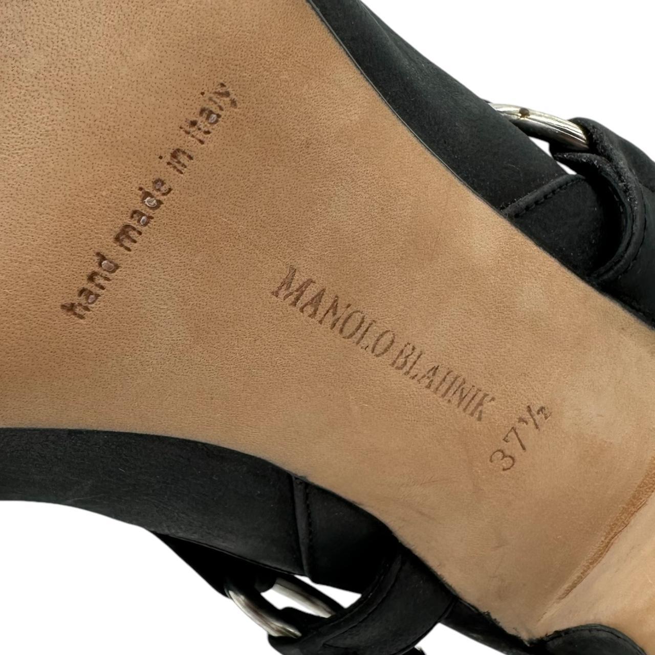 Manolo Blahnik Black Suede Chain Embellished Heeled Knee-High Boots - Outfit Repeater