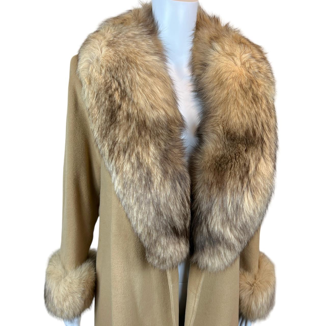 Chloé Fox Fur Trim Penny Lane Style Tan Trench Coat - Outfit Repeater