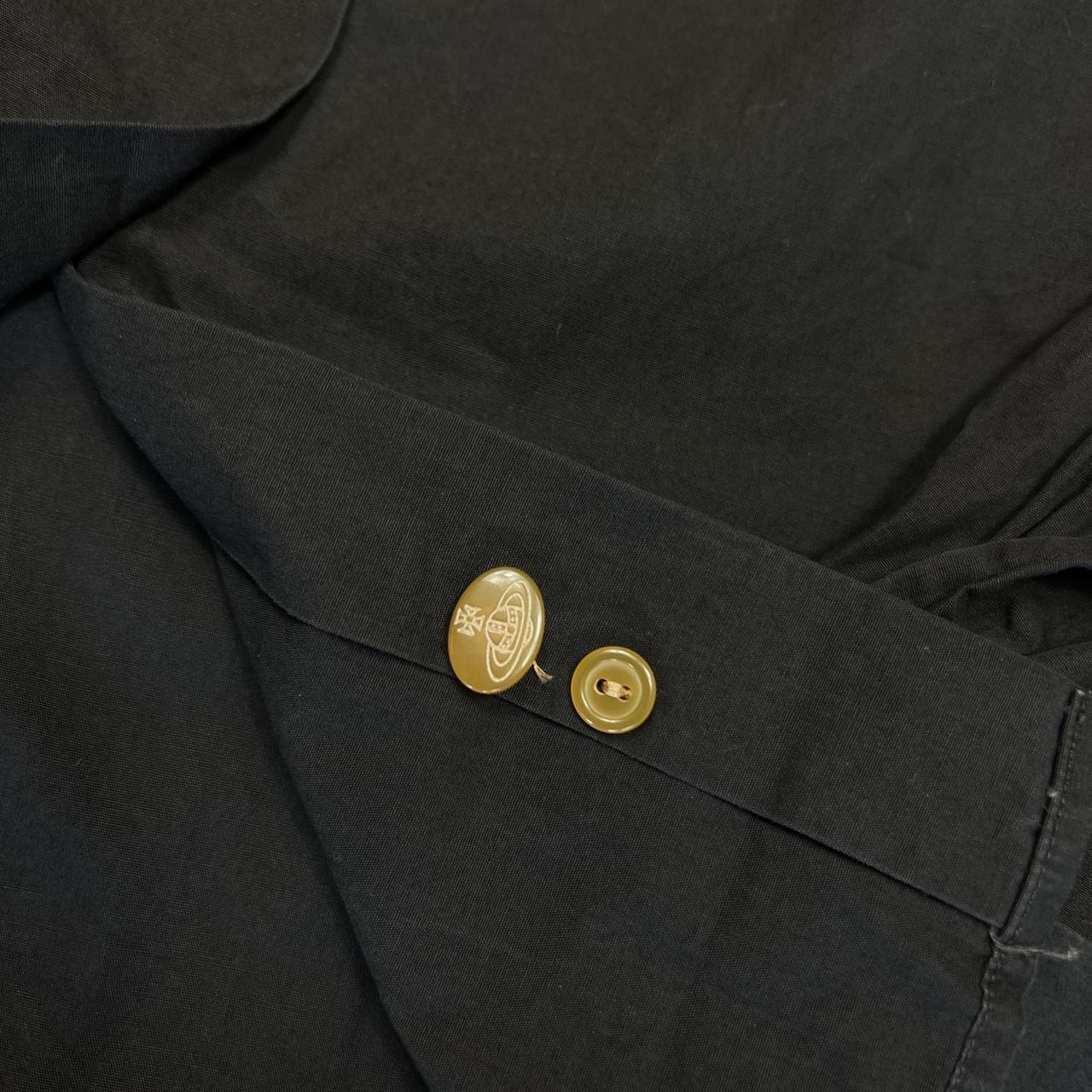 Vivienne Westwood Red Label Black Button Up Blouse with Orb Logo Embroidery - Outfit Repeater