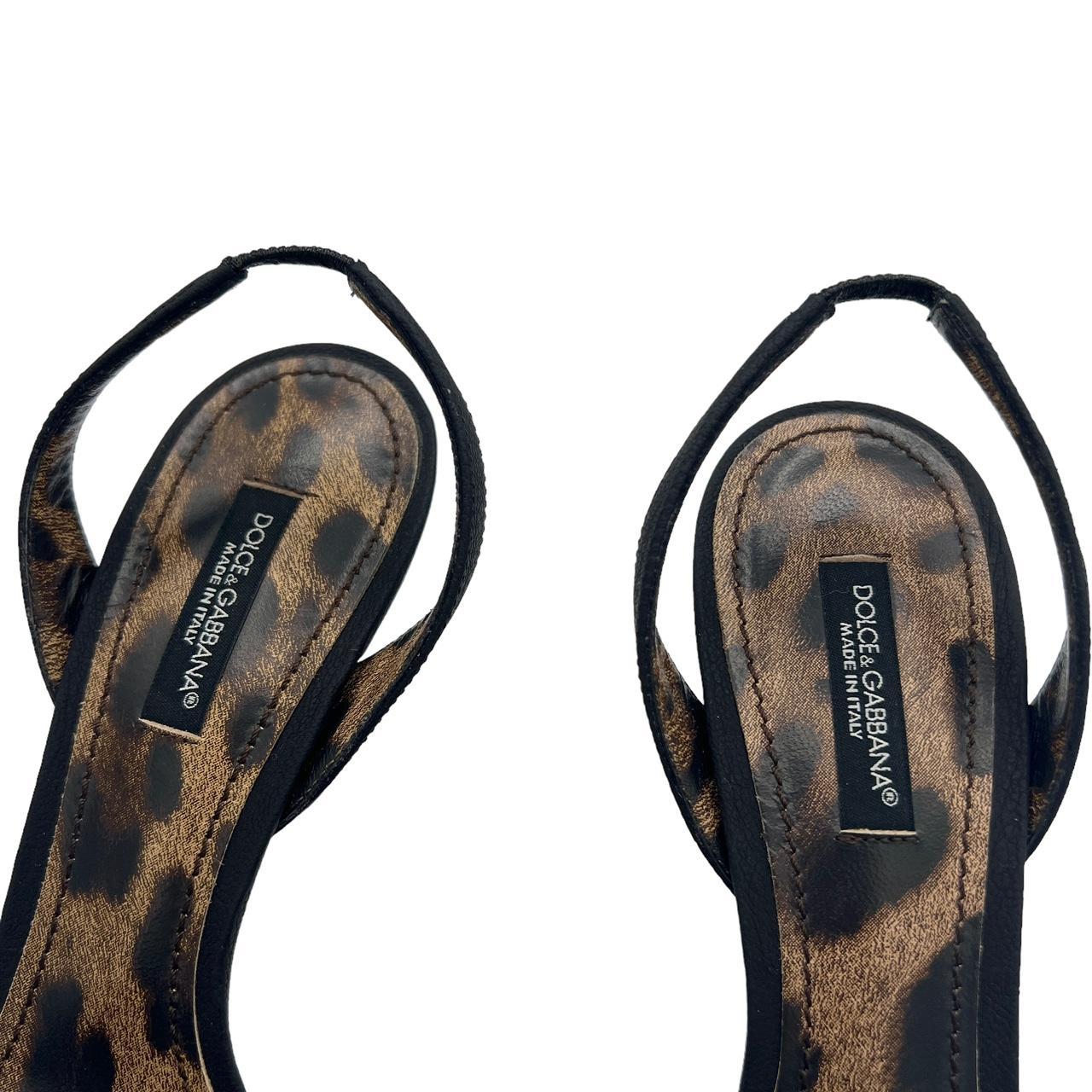 Dolce & Gabbana Leopard Print Slingback Heels 37