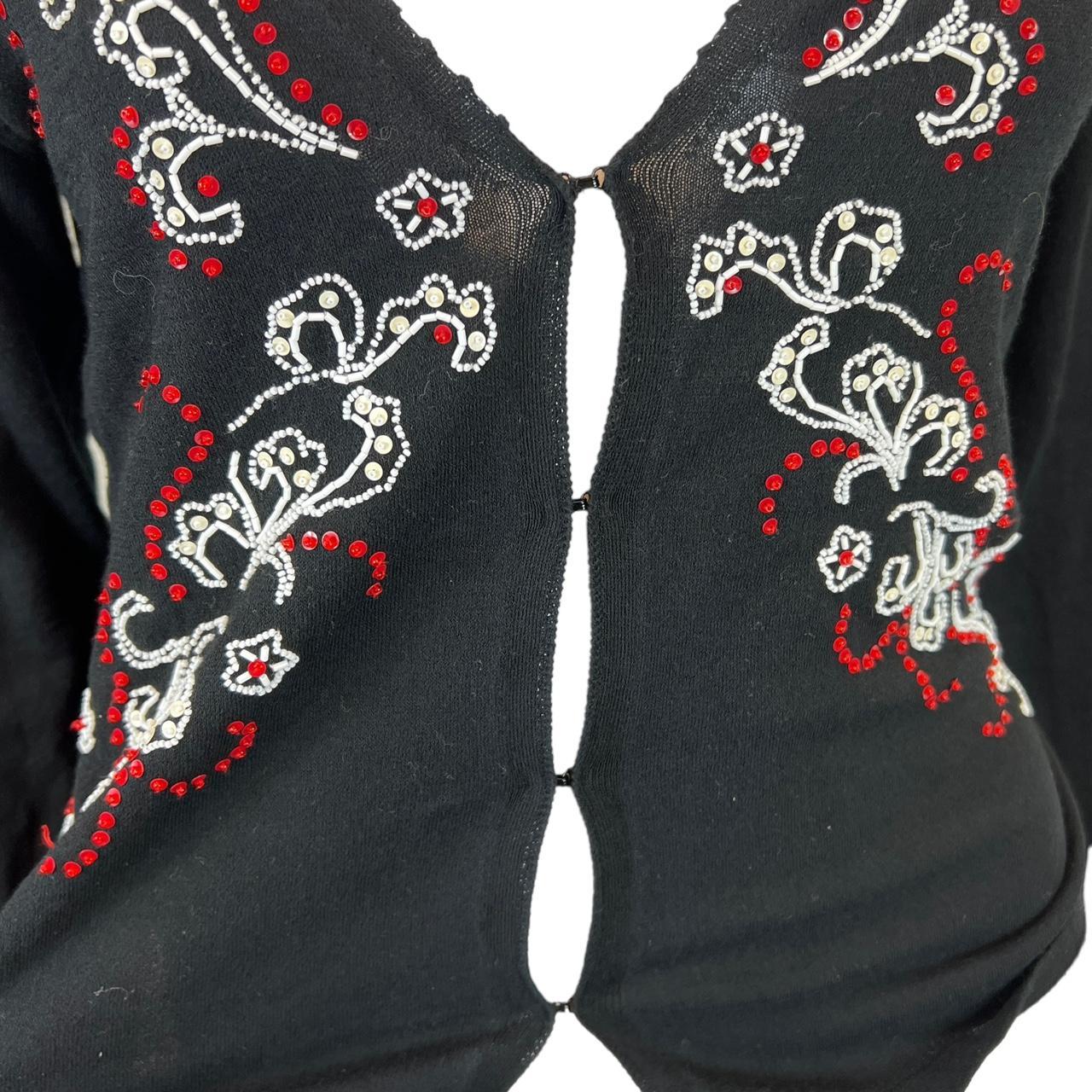 Vivienne Tam Beaded Open Front Cardigan Top - Outfit Repeater