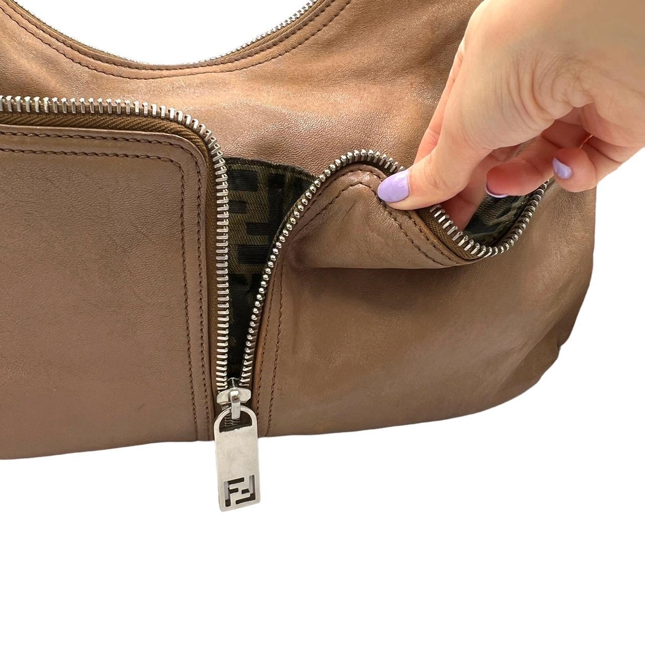 Fendi Tan Leather Oversized Hobo Shoulder Bag