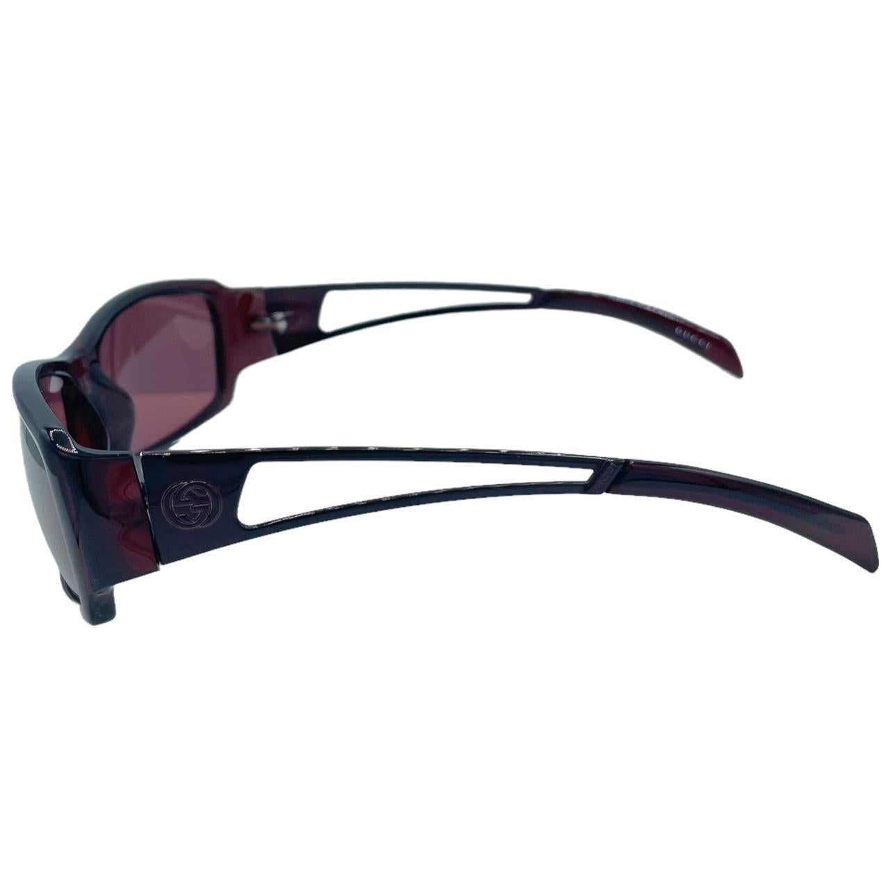 Gucci Burgundy Rectangle Sunglasses