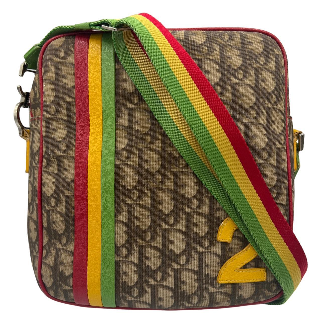 Christian Dior Crossbody Bag Rasta Trotter Print Brown
