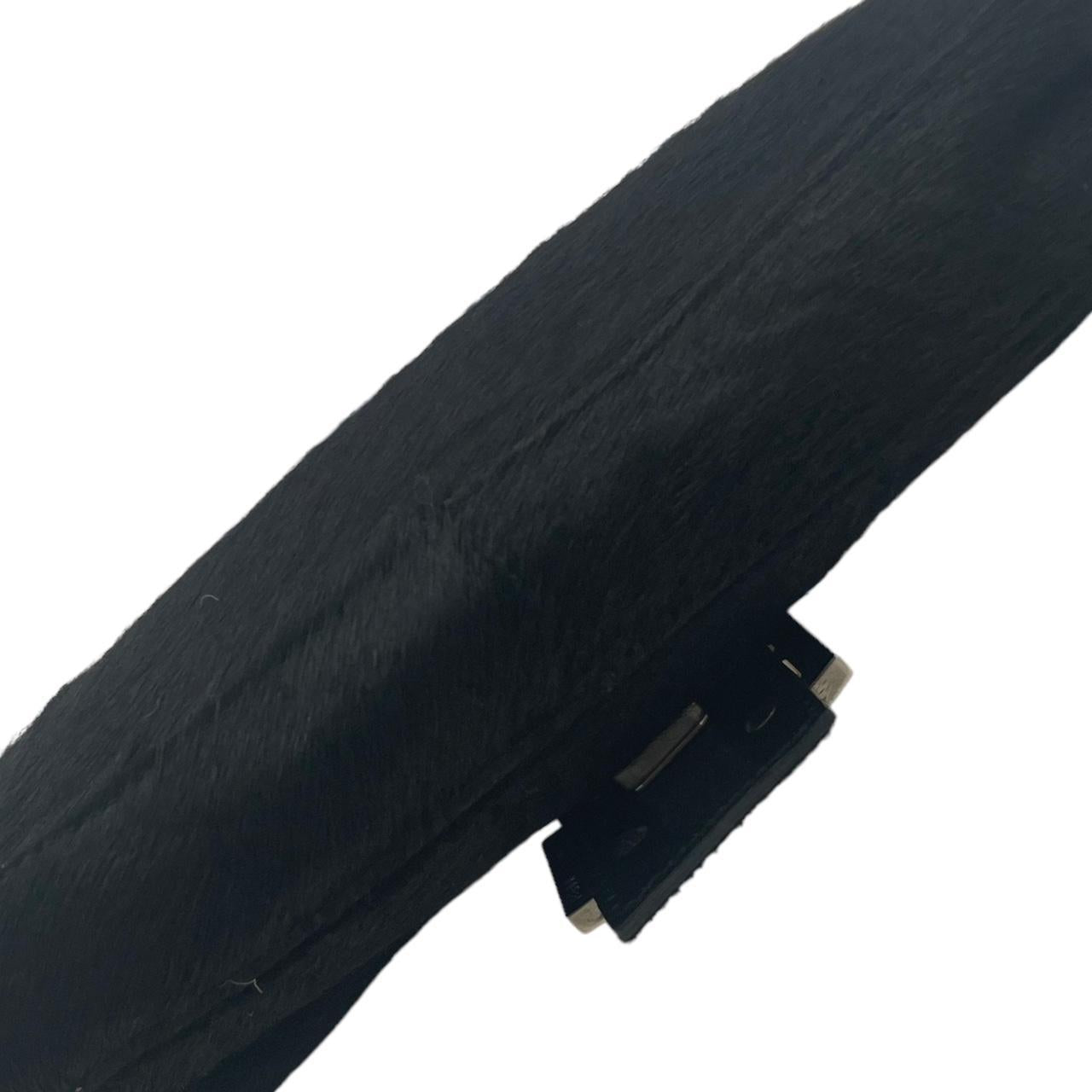 Fendi Black Ponyhair Baguette Shoulder Bag