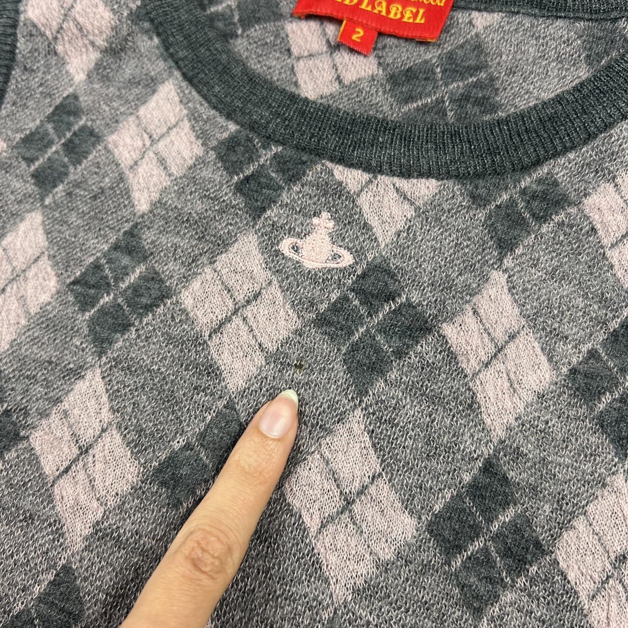 Vivienne Westwood Pink and Gray Argyle Knit Tank Top - Outfit Repeater