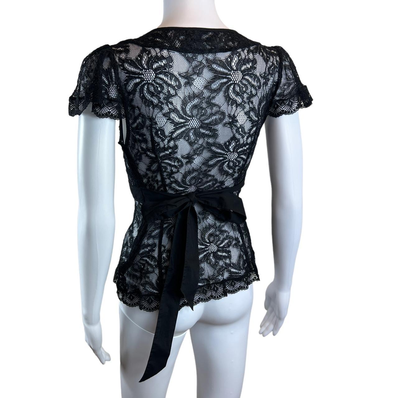 Dolce & Gabbana Black Semi-Sheer Lace Blouse