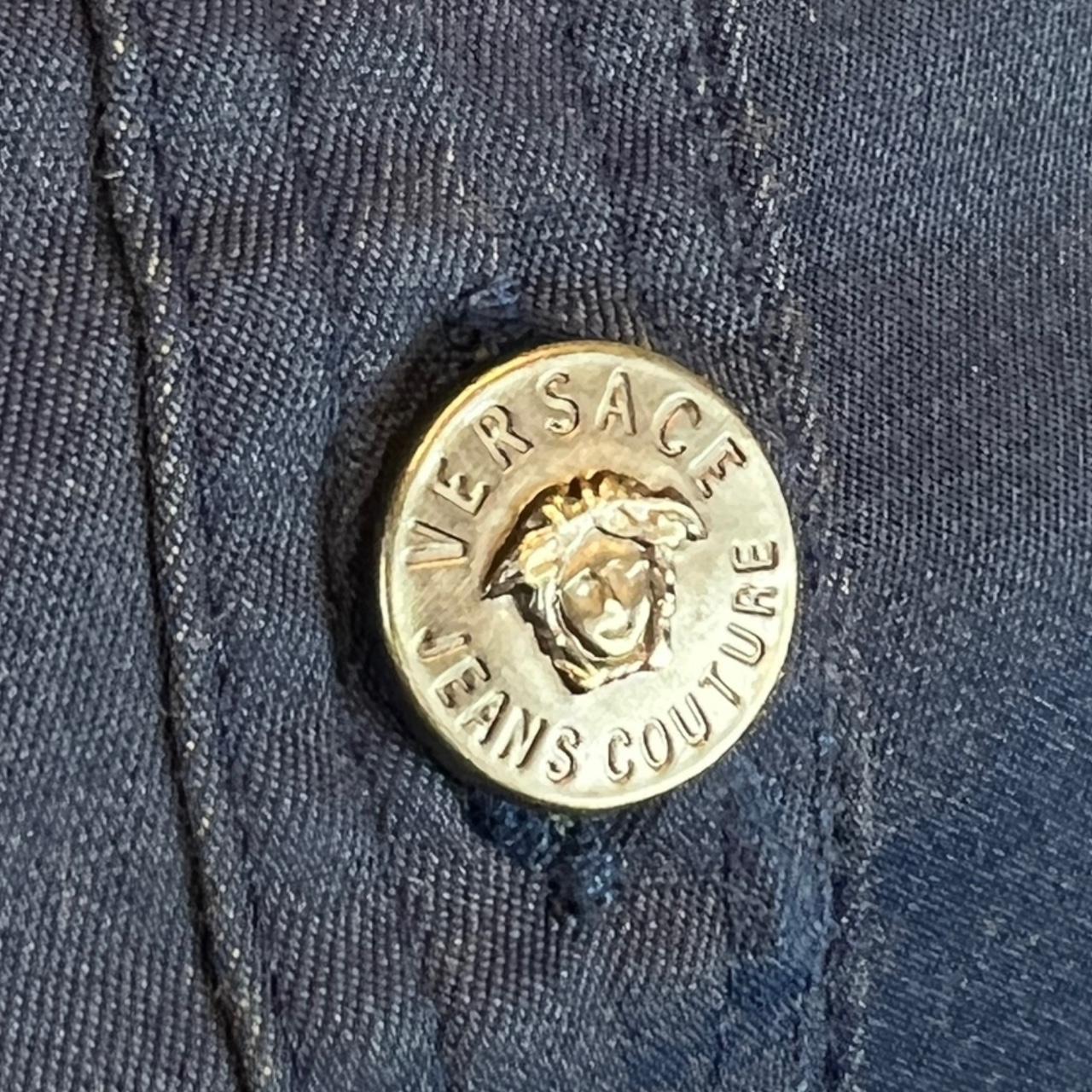 Versace Jeans Couture Blue Canvas Button Up Mini Dress - Outfit Repeater