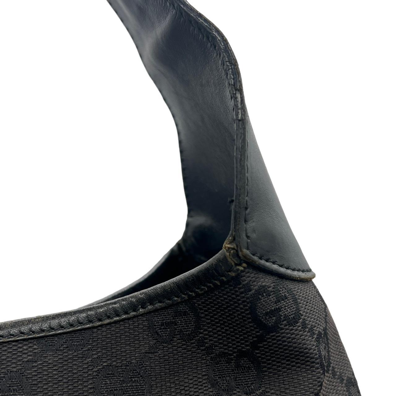 Gucci Black Monogram Canvas Leather Shoulder Bag