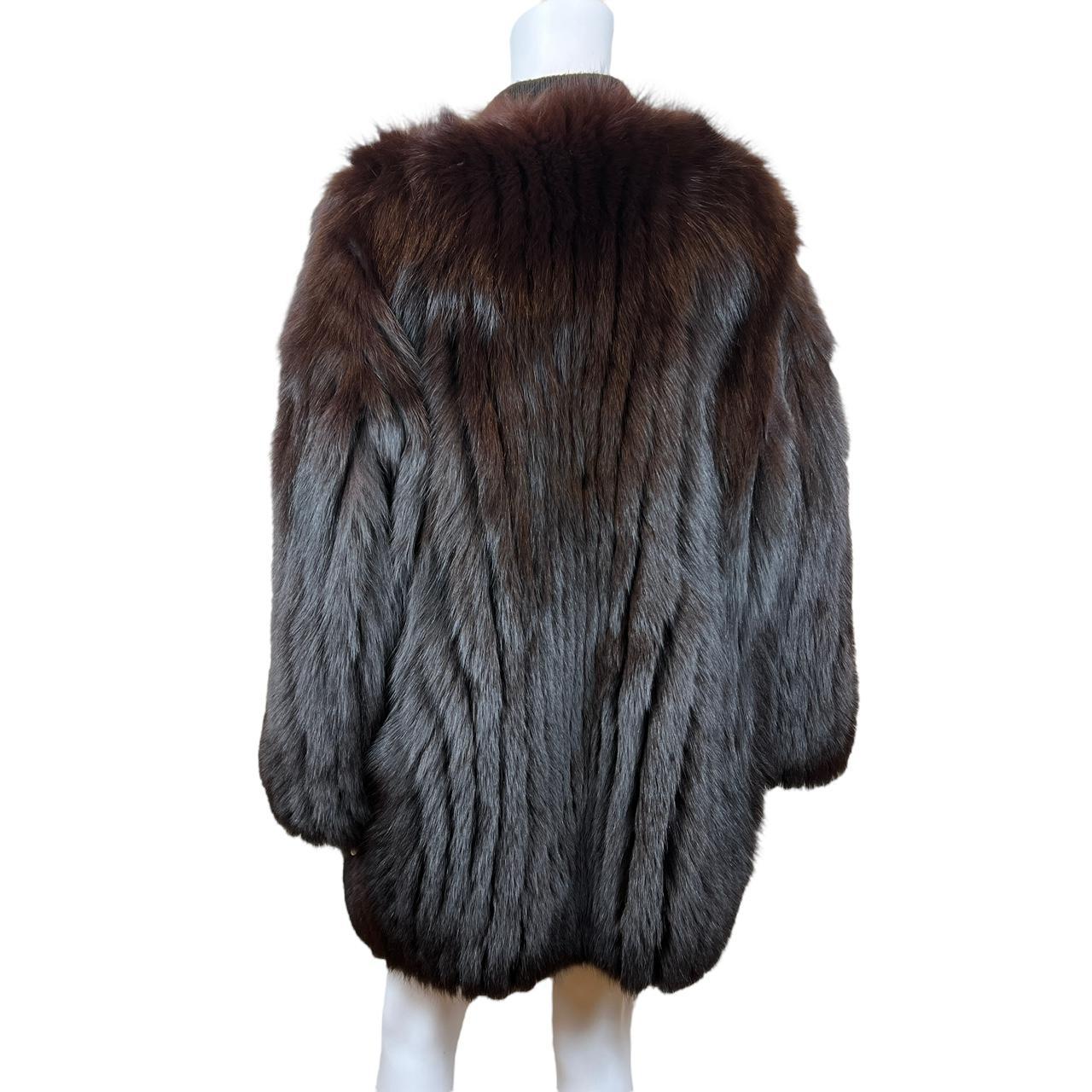 Jean Paul Gaultier Reversible Burgundy Fur Coat / Blue Satin Bomber Jacket - Outfit Repeater