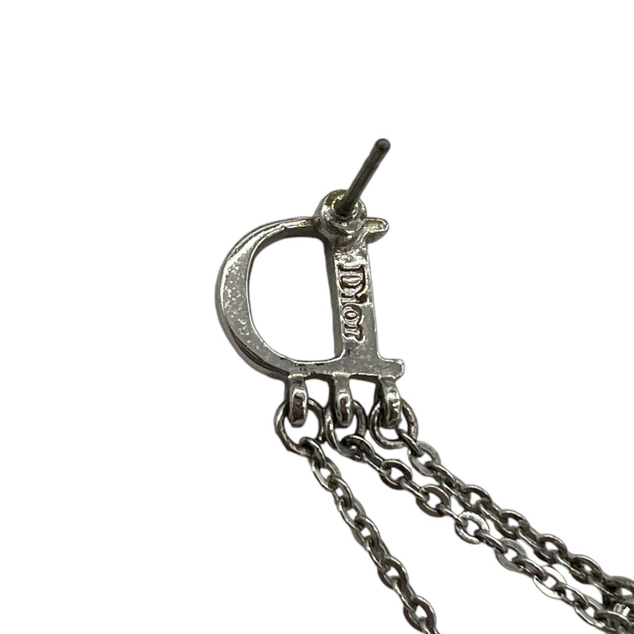 Christian Dior Crystal Logo Dangle Earrings - Outfit Repeater