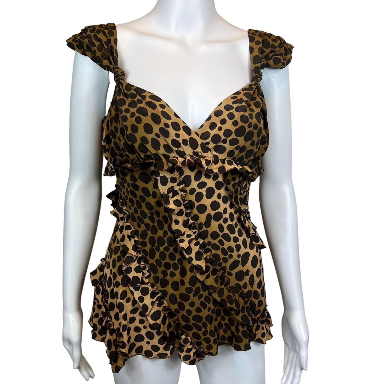 Moschino Cheap & Chic Leopard Printed Frilly Silk Blouse - Outfit Repeater