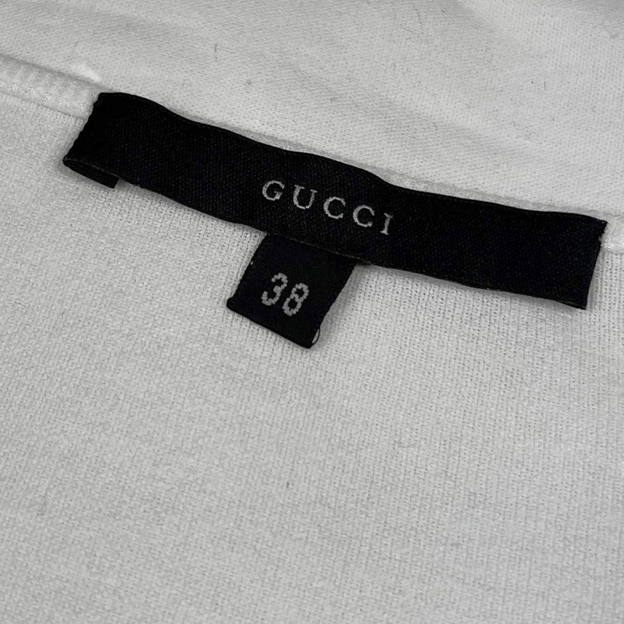 Gucci By Tom Ford S/S 2000 White Lettuce Hem Baby-Tee with Bow Detail