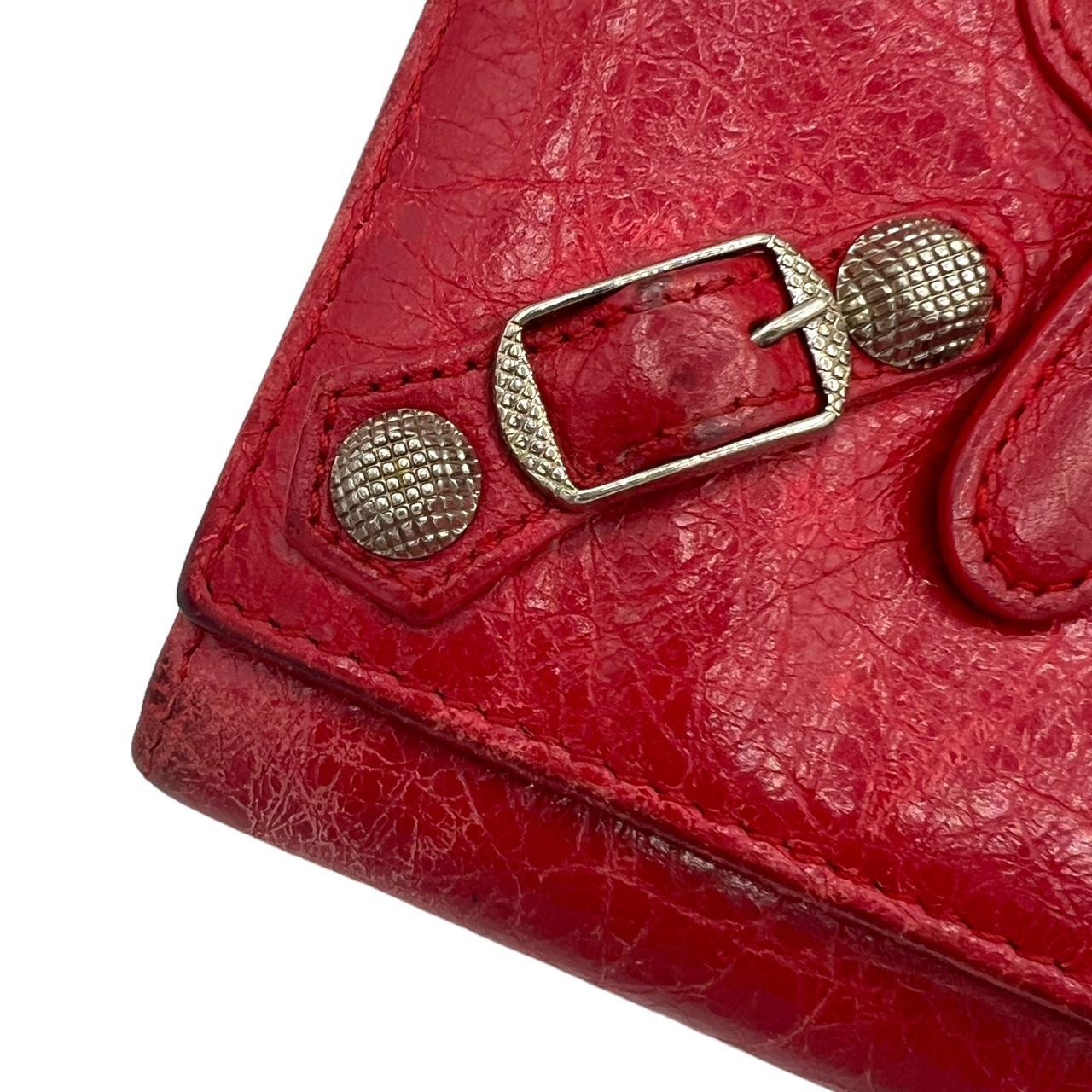 Balenciaga Red Leather City Wallet