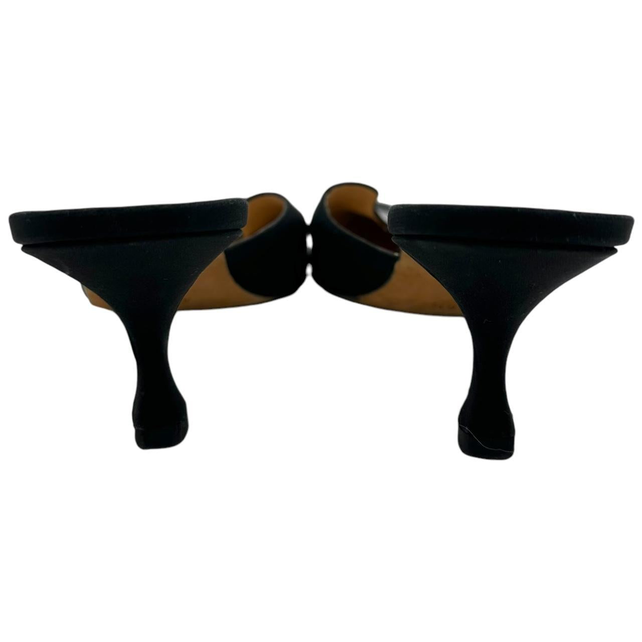 Louis Vuitton Black Lin Monogram Sandal Heels - Outfit Repeater