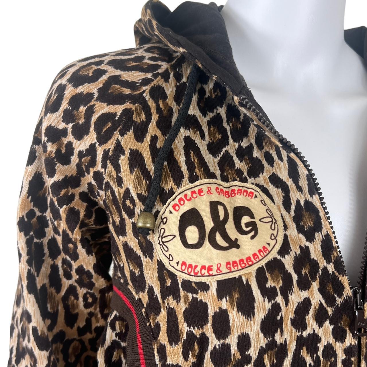 Dolce & Gabbana Leopard Print Crop Hoodie