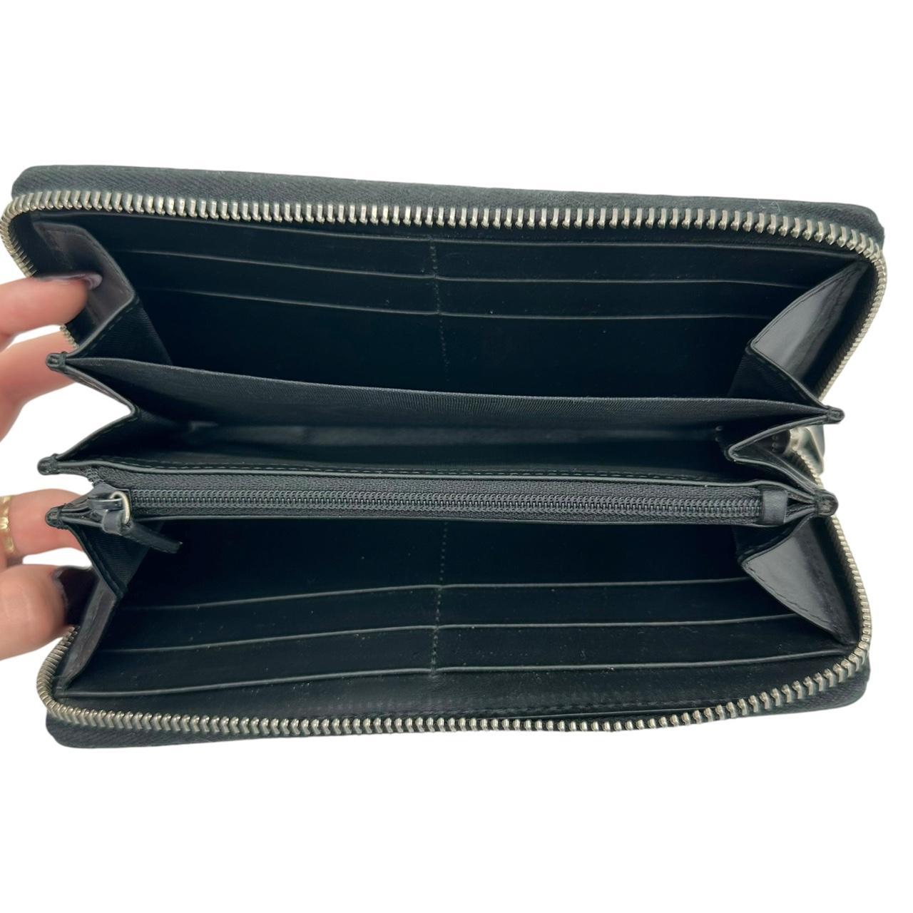 Gucci Long Zipper Wallet Black Leather Monogram
