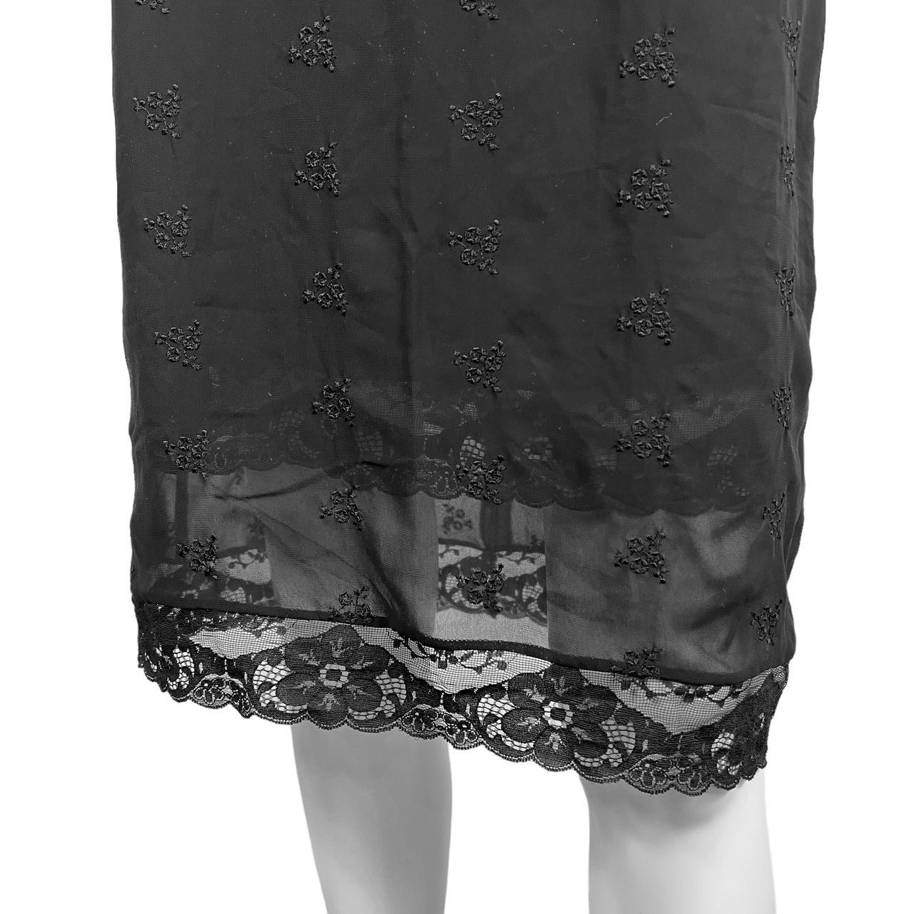 Dolce & Gabbana Black Embroidered Slip Dress with Lace Trim - Outfit Repeater