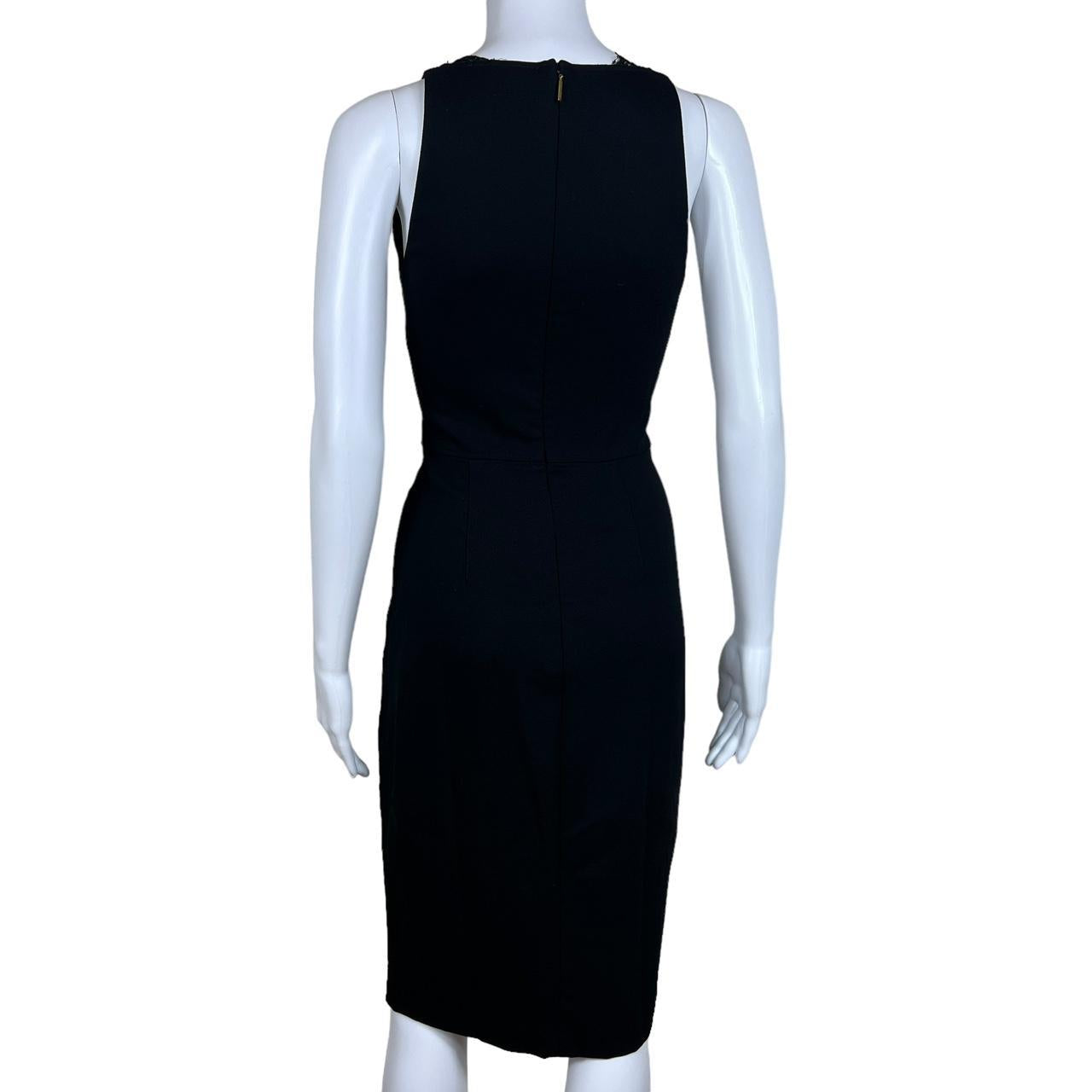 Roberto Cavalli F/W 2007 Black Lace Trim Midi Dress