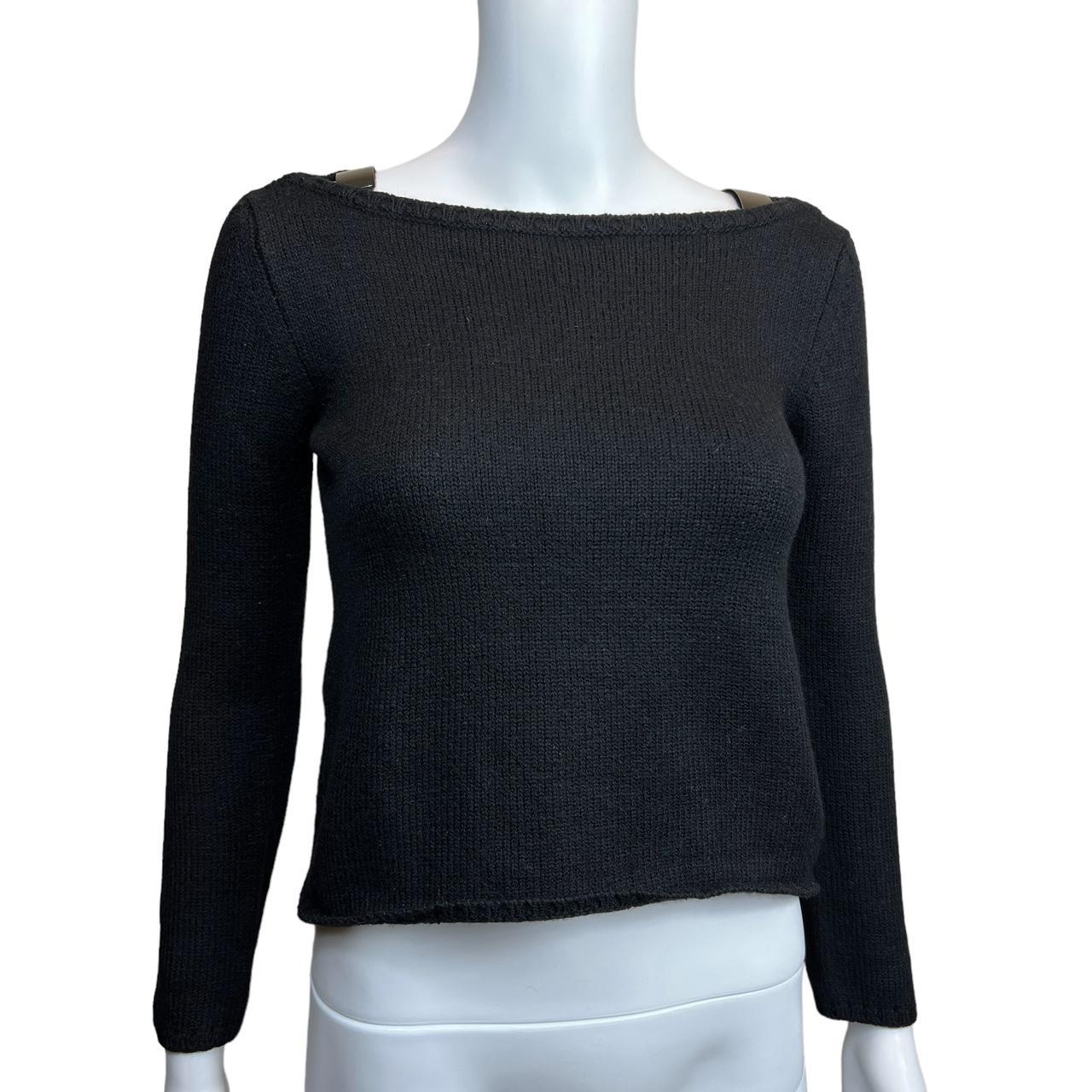 Gucci By Tom Ford F/W 1997 Black Cashmere and Wool Knit Sweater with Metal Shoulder Detail - Outfit Repeater