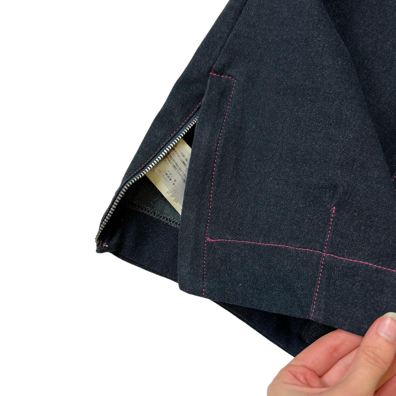 Dolce & Gabbana Dark Wash Denim Midi Length Skirt with Hot Pink Stitching - Outfit Repeater