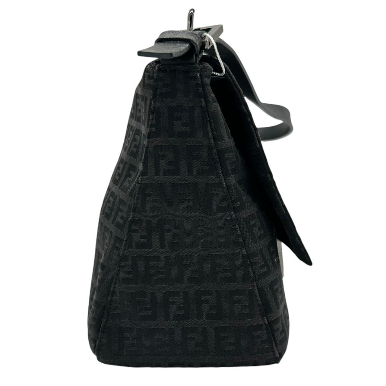 Fendi Black Zucchino Monogram Shoulder Bag