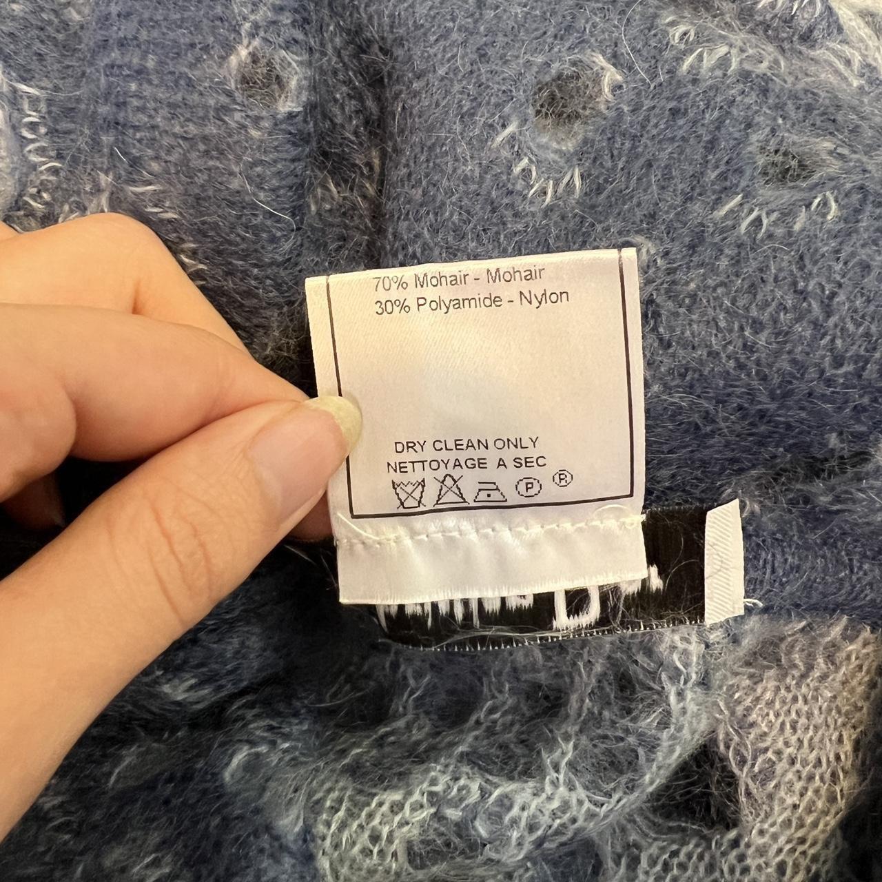 Christian Dior by John Galliano Autumn 2000 Blue Distressed Cut Out Fold Over Sweater - Outfit Repeater