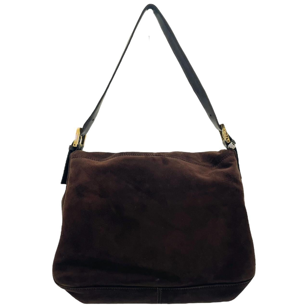 Fendi Brown Suede Shoulder Bag