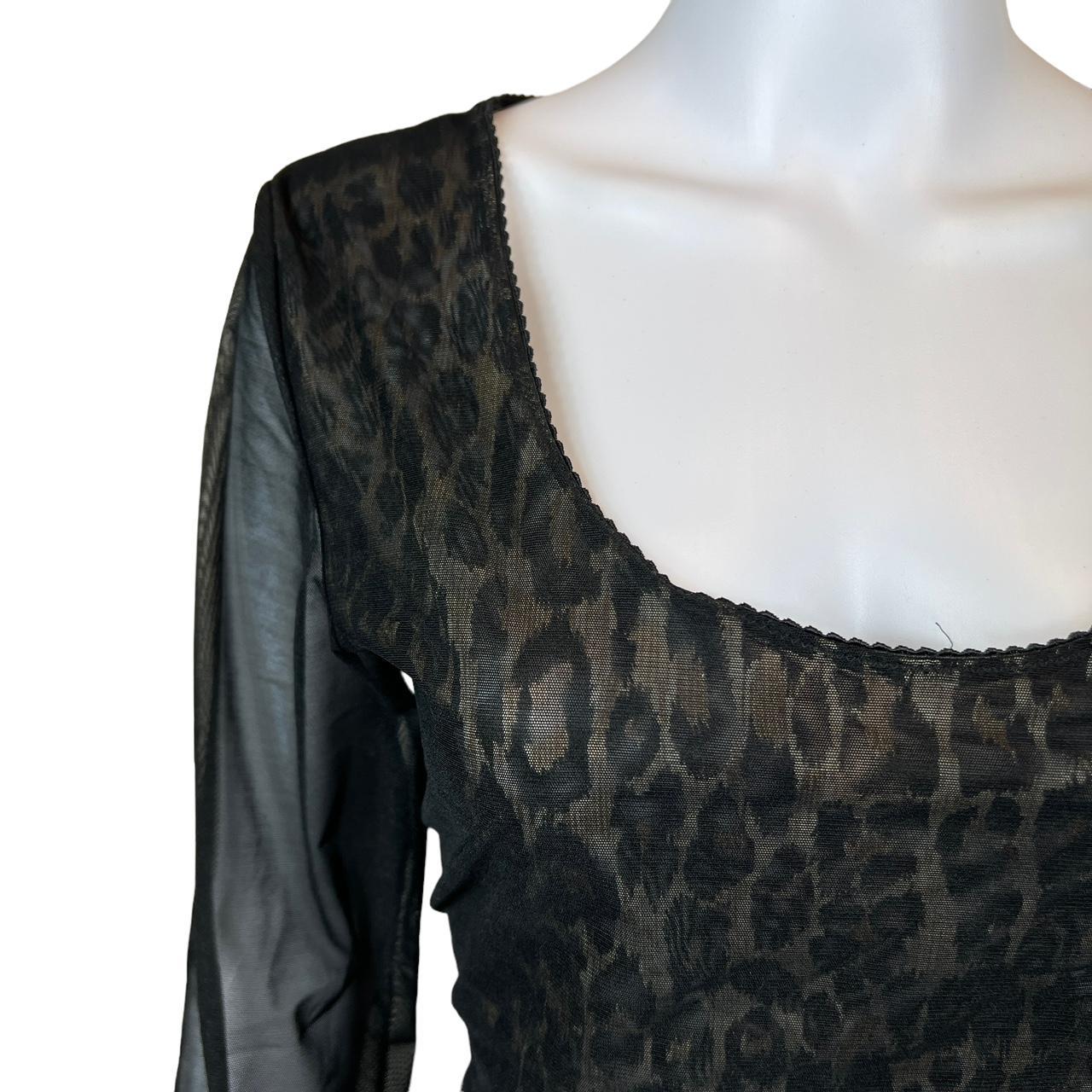 Dolce & Gabbana Underwear Black Mesh and Leopard Long Sleeve Top - Outfit Repeater