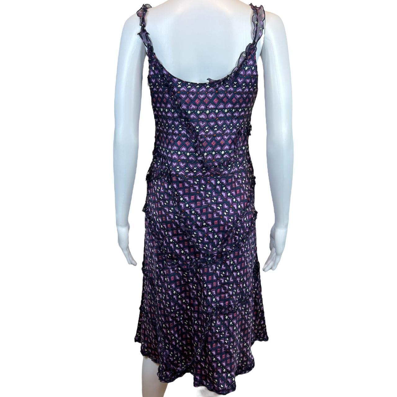 Moschino Cheap & Chic Purple Heart Printed Silk Midi Dress