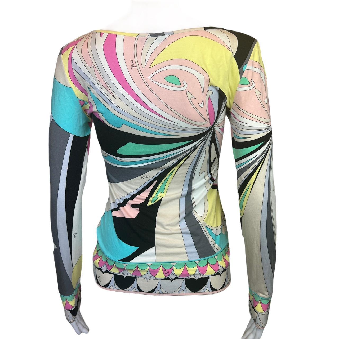 Emilio Pucci Firenze Multicolor Printed Long Sleeve Top - Outfit Repeater