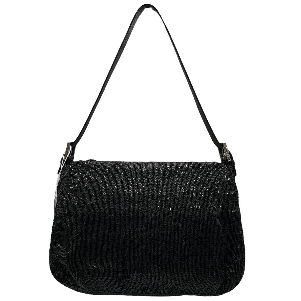 Fendi Black Beaded Mama Baguette Shoulder Bag - Outfit Repeater