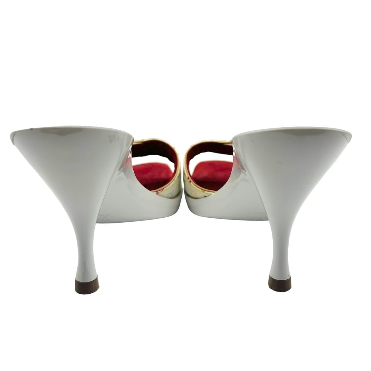 Louis Vuitton Heeled Sandals White Multicolor Monogram