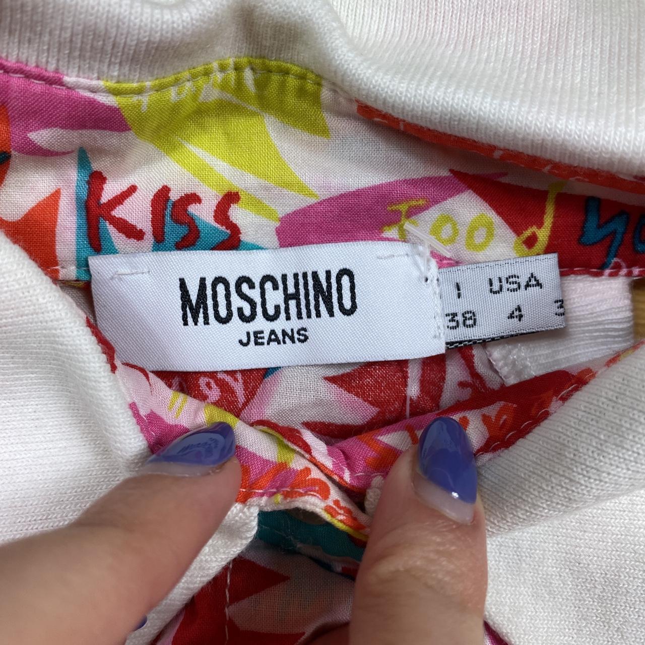 Moschino Jeans Colorful Printed Collared Racerback Tank Blouse