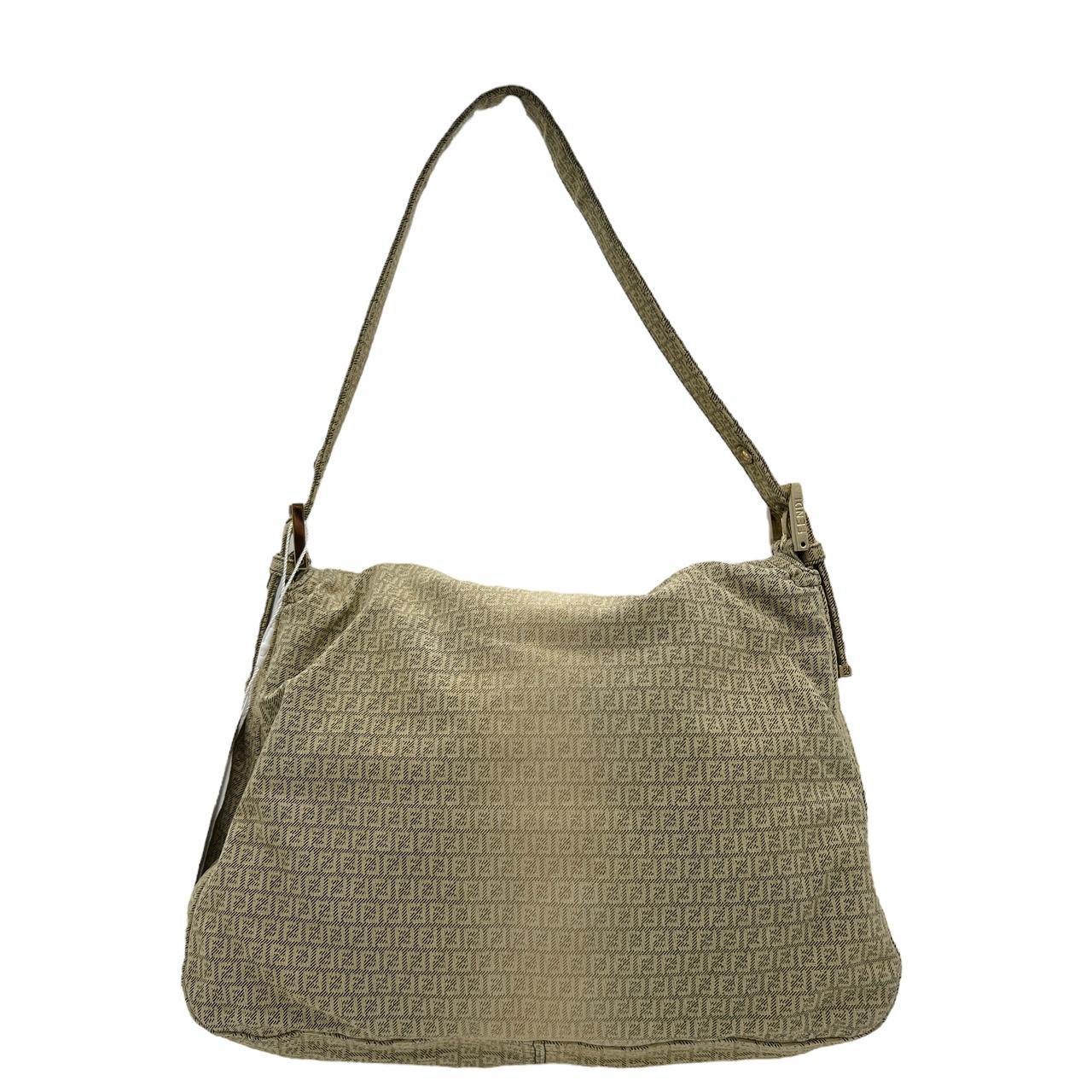 Fendi Khaki Green Zucca Logo Mama Baguette Shoulder Bag
