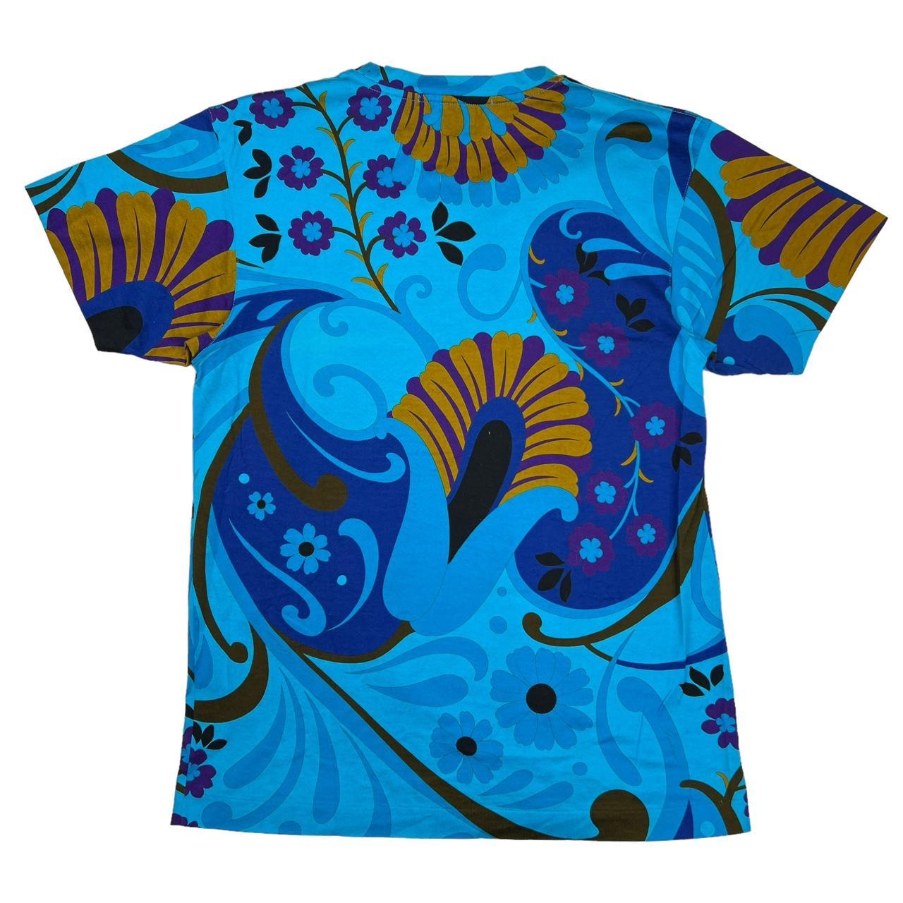 Gucci by Tom Ford S/S 1999 'Psychedelic Floral' Blue Floral Graphic T-Shirt