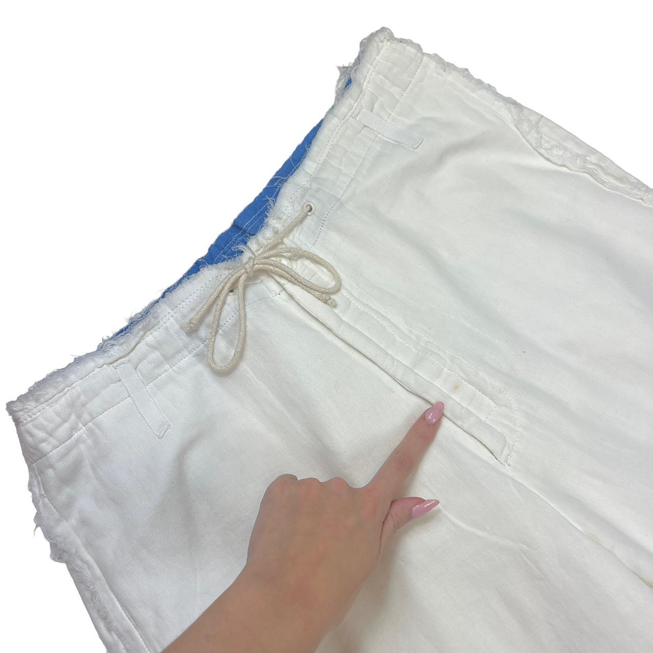 Diesel White Wide Leg Cotton Parachute Pants