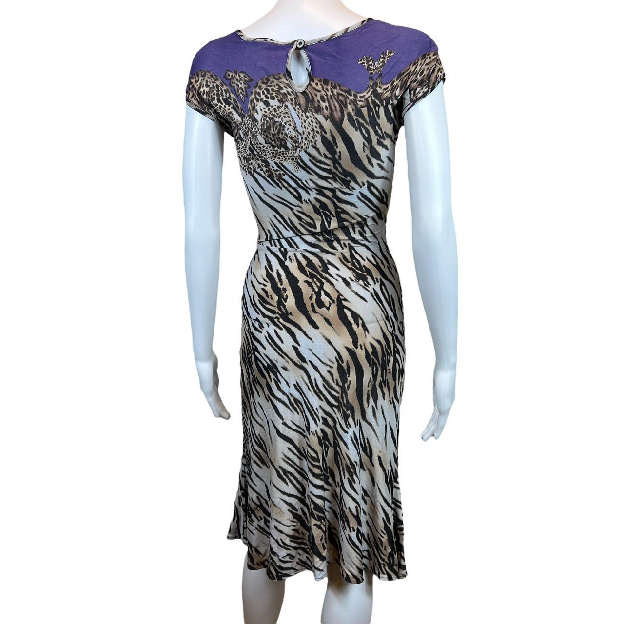 Versace Jeans Couture Leopard Tiger Print Midi Dress