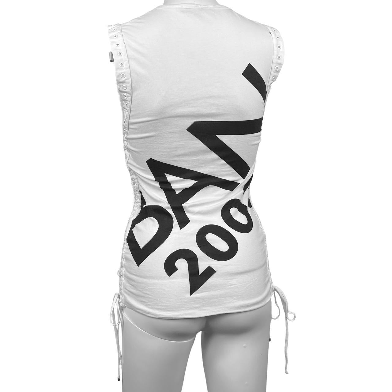 Dolce & Gabbana S/S 2003 Lace Up Side Graphic Tank Top - Outfit Repeater