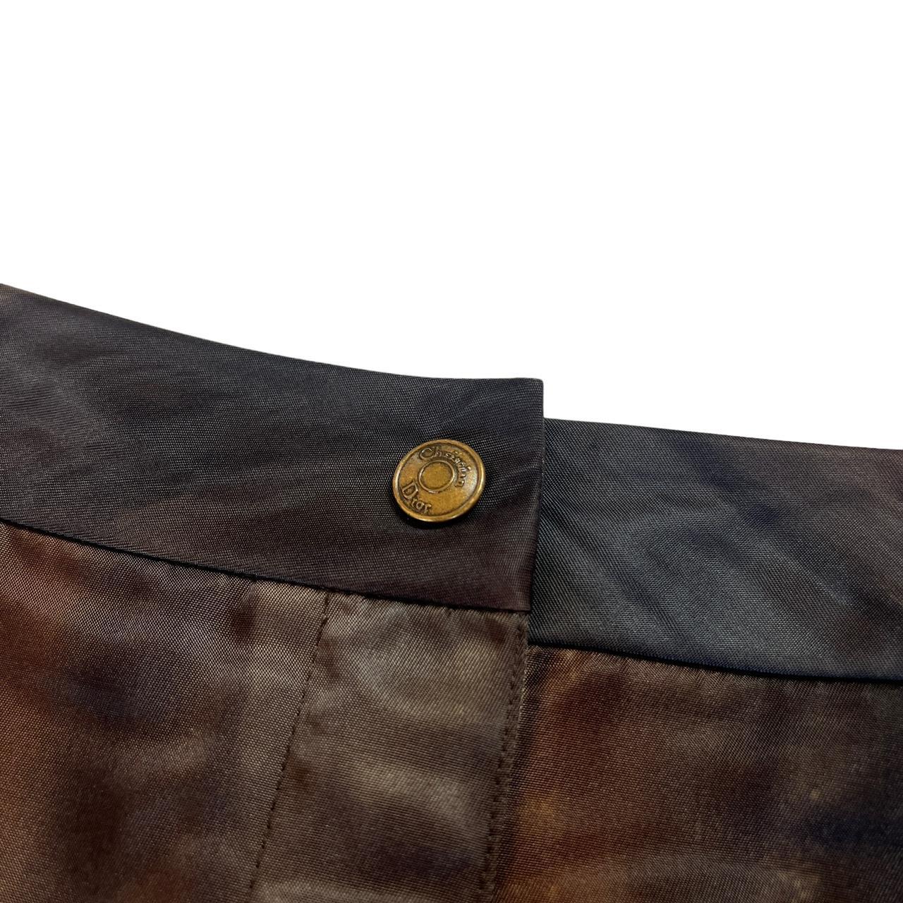 Christian Dior by John Galliano F/W 2001 Brown Printed Silk Midi Skirt - Outfit Repeater