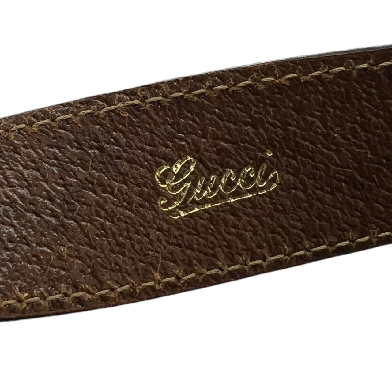 Gucci Brown Leather Tan Monogram Canvas Jackie Shoulder Bag