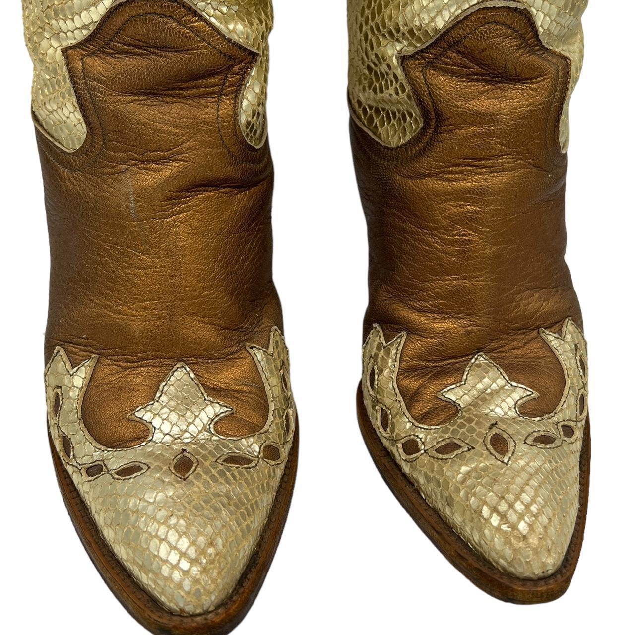 Dolce & Gabbana Metallic Snakeskin Heeled Cowboy Boots