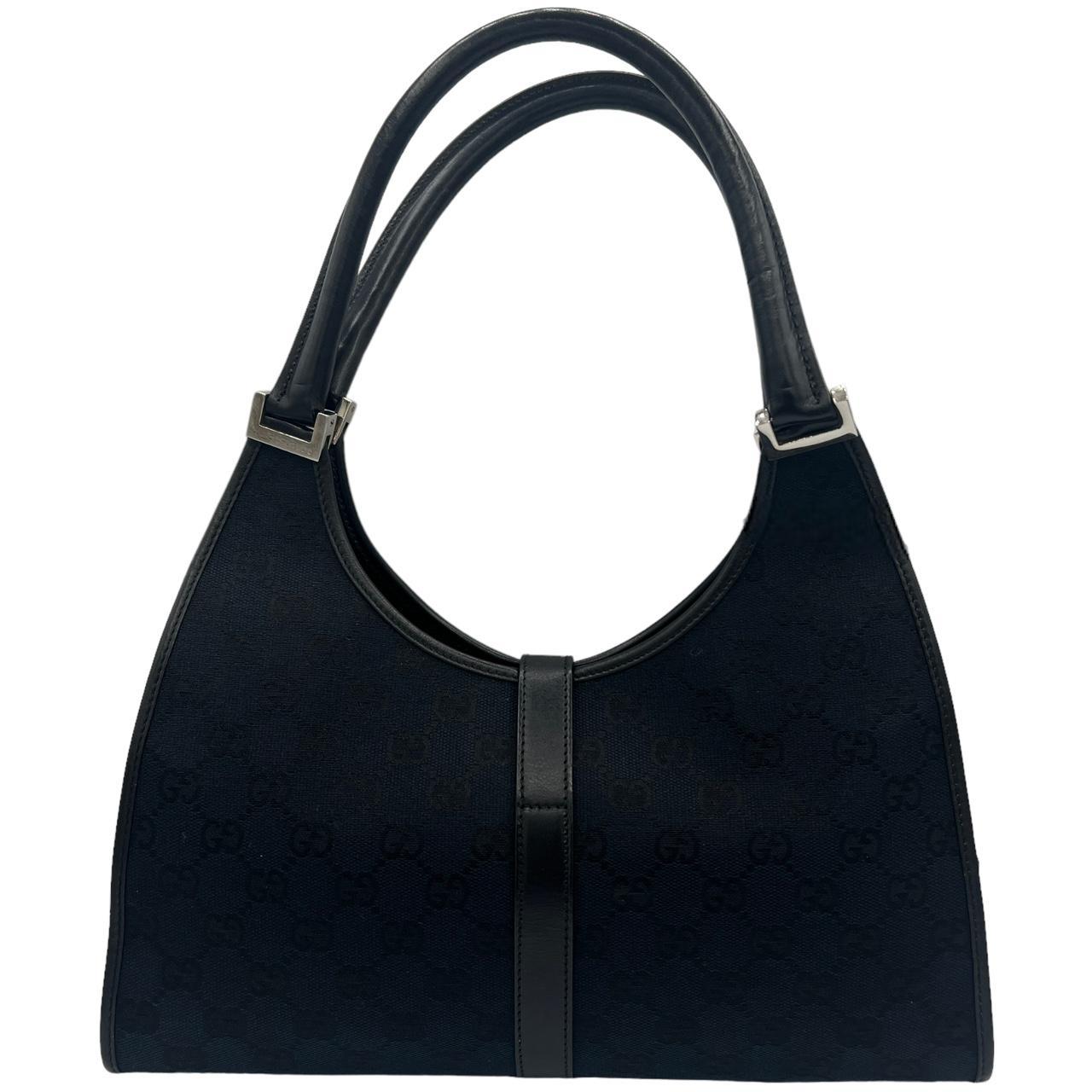 Gucci Black GG Monogram Canvas Shoulder Bag